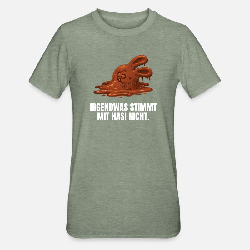 Something's wrong with bunny Easter - Unisex Polycotton T-Shirt - heather military green
