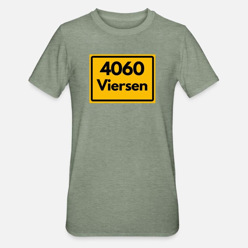 OLD POSTCODE POSTCODE RETRO 4060 VIERSEN - Unisex Polycotton T-Shirt - heather military green