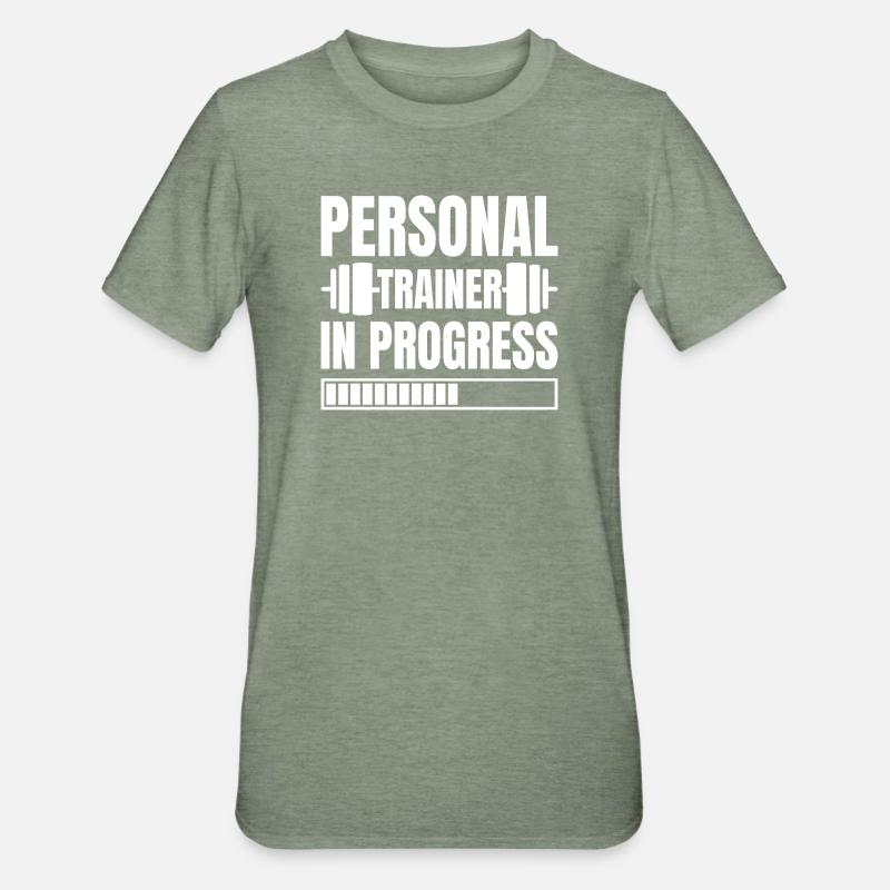 Powerlifting Bodybuilder Personal Trainer Progress - Unisex Polycotton T-Shirt - heather military green