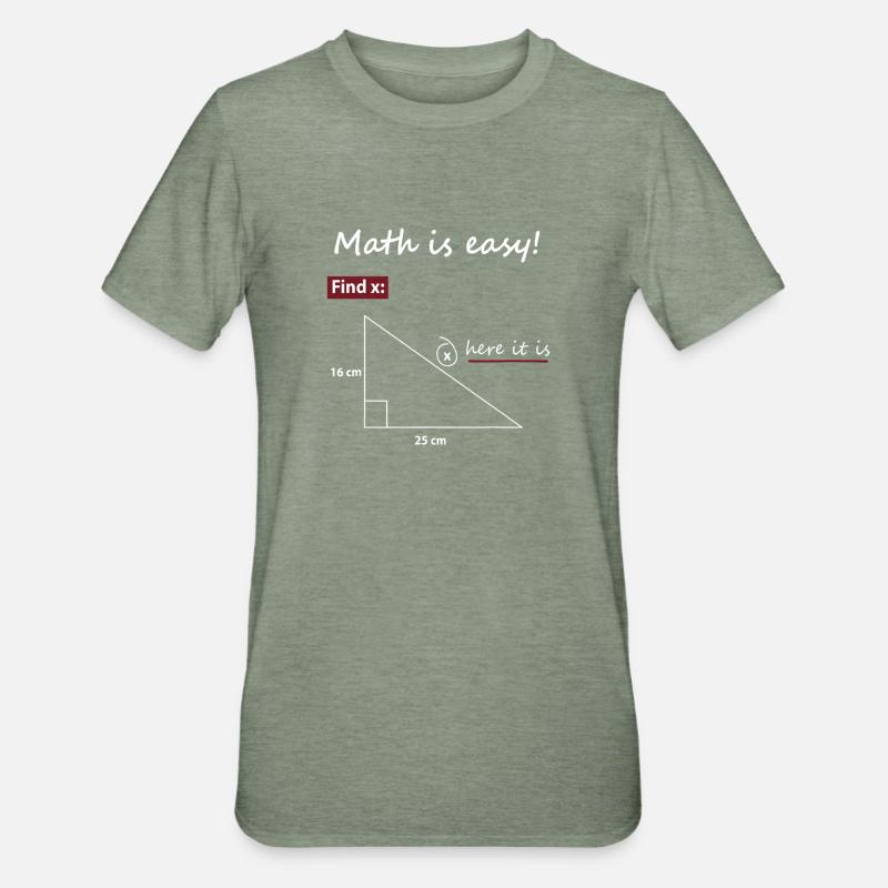 Find X Triangle Math Art - Unisex Polycotton T-Shirt - Militärgrün meliert