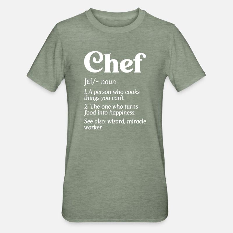 Funny Chef Definition Head Chef Baker Restaurant C - Unisex Polycotton T-Shirt - heather military green