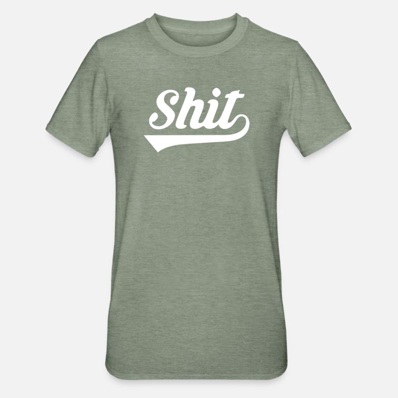 Shit Retro Script - Unisex Polycotton T-Shirt - heather military green