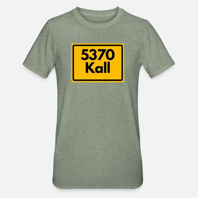 ANCIEN CODE POSTAL RETRO 5370 KALL - T-shirt polycoton Unisexe - vert kaki chiné