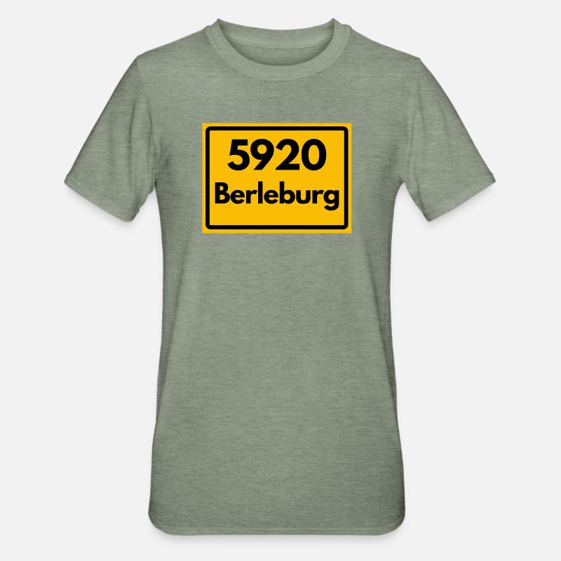 OLD POSTCODE POSTCODE RETRO 5920 BERLEBURG - Unisex Polycotton T-Shirt - heather military green