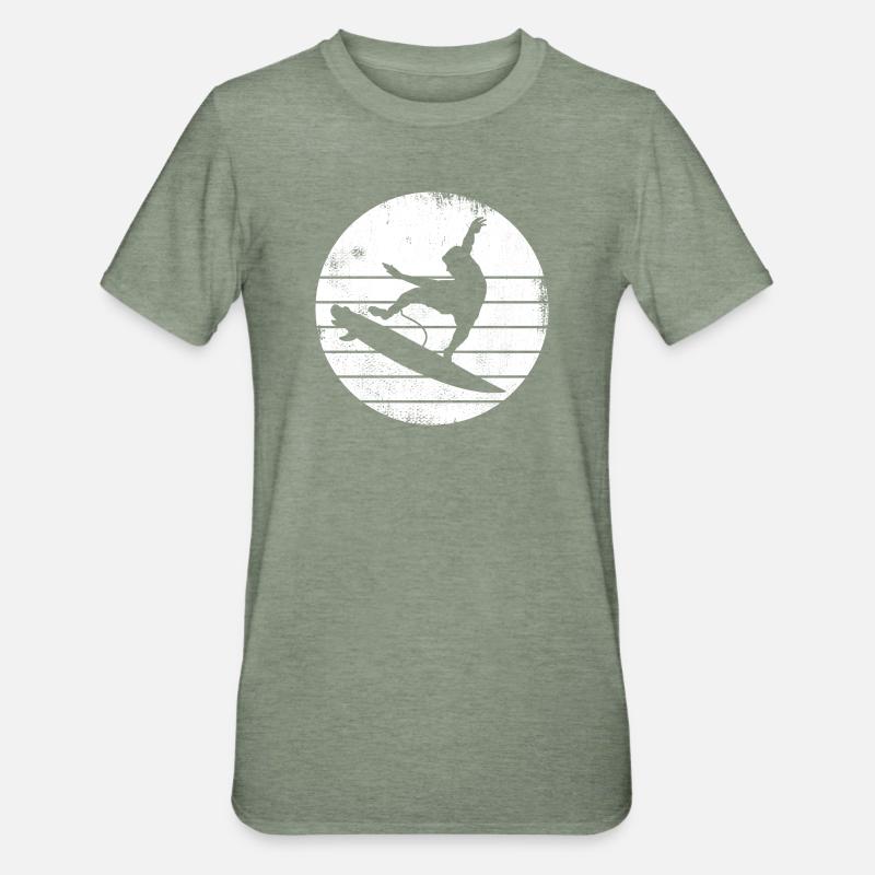 Conception de surfeur - T-shirt polycoton Unisexe - vert kaki chiné
