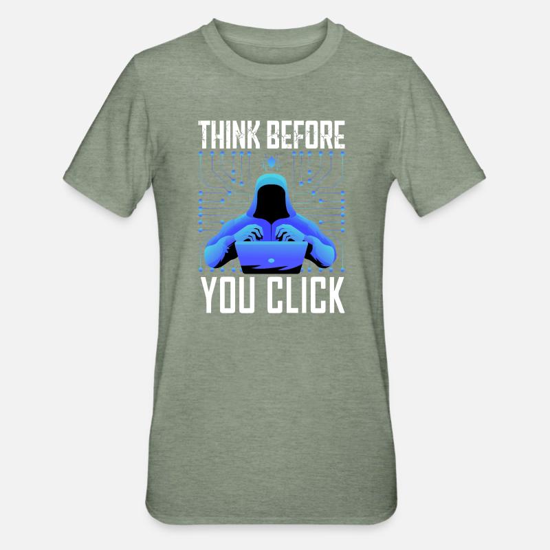 Hacker-Hacker-Hacker-Programmierer Linux Cybersicherheitsdaten - Unisex Polycotton T-Shirt - Militärgrün meliert