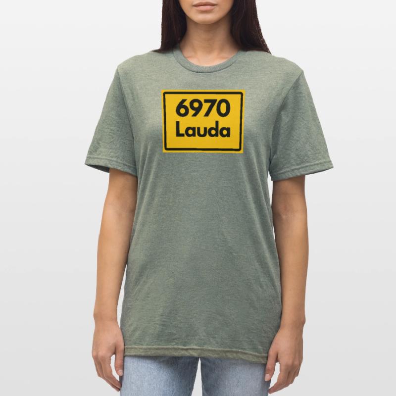 OLD POSTCODE ZIP CODE RETRO 6970 LAUDA HEIMATSTOLZ Unisex Polycotton T-Shirt