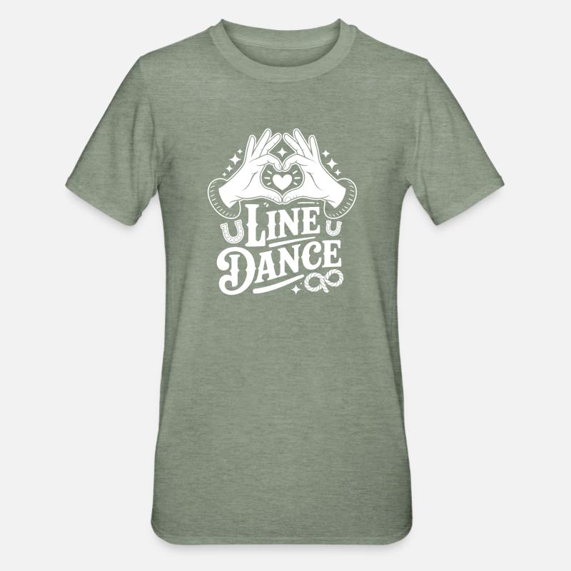 Logo della Danza in Linea con Cuore - Maglietta unisex, mix cotone e poliestere - verde militare melange