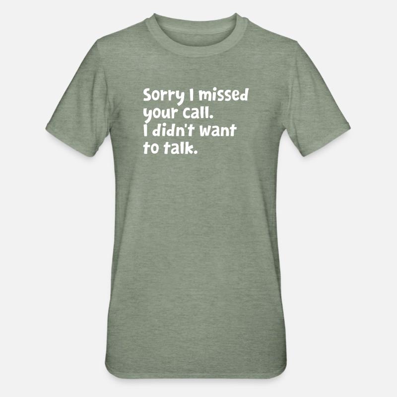 Introvert - Funny Introvert Design - Sarcastic - Unisex Polycotton T-Shirt - heather military green