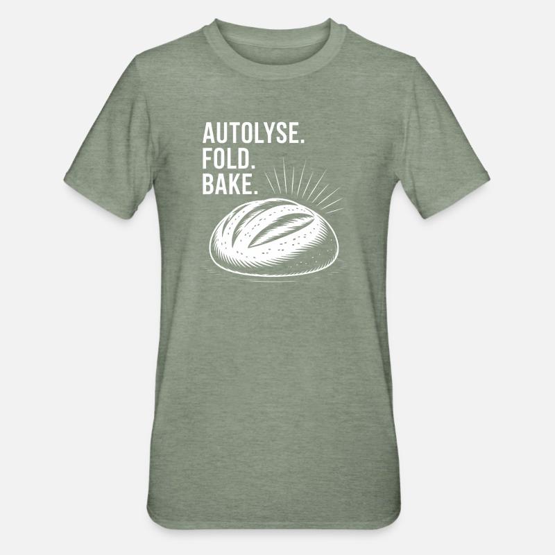 Bread Bold : Art de l’autolyse - T-shirt polycoton Unisexe - vert kaki chiné