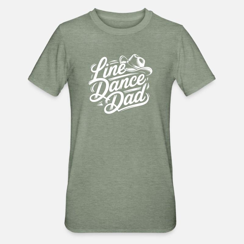 Line Dance Dad - Script Logo - Unisex Polycotton T-Shirt - heather military green