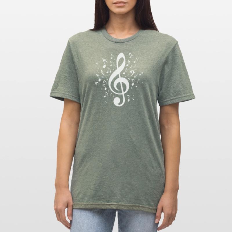 Exploding clef with notes Unisex Polycotton T-Shirt
