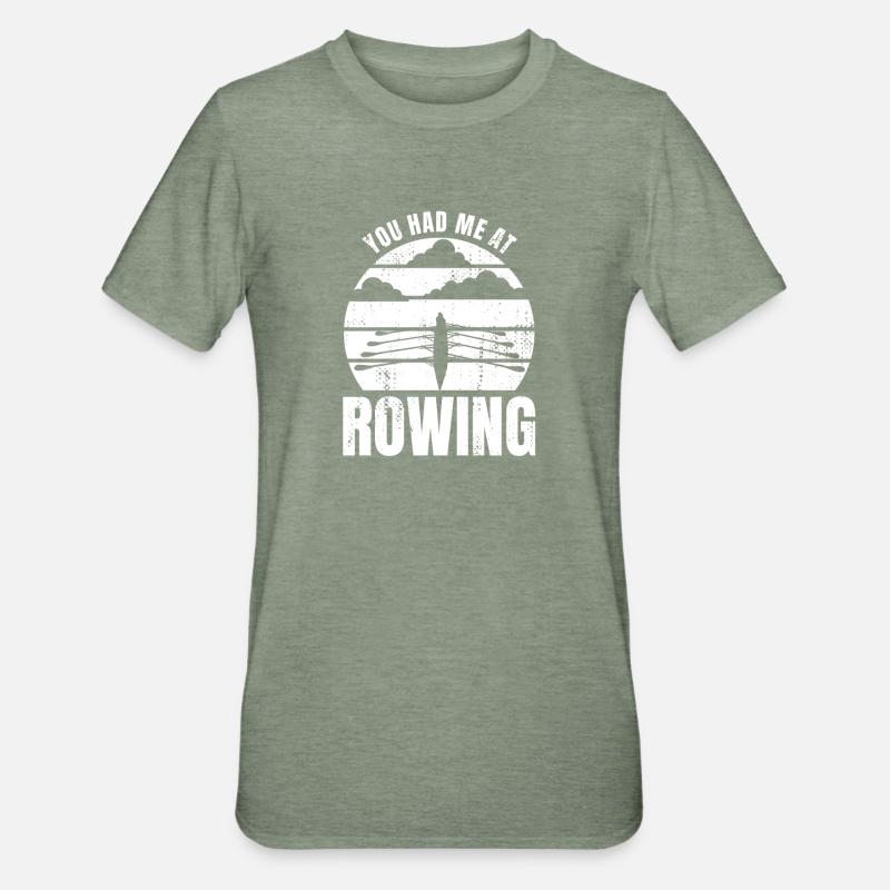 Ruderer Spruch - Unisex Polycotton T-Shirt - Militärgrün meliert
