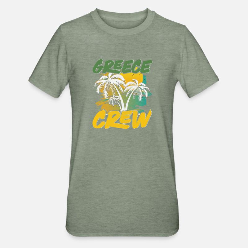 Équipage Grèce - T-shirt polycoton Unisexe - vert kaki chiné