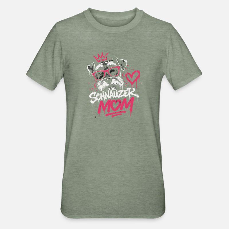 Graffiti du roi schnauzer - T-shirt polycoton Unisexe - vert kaki chiné