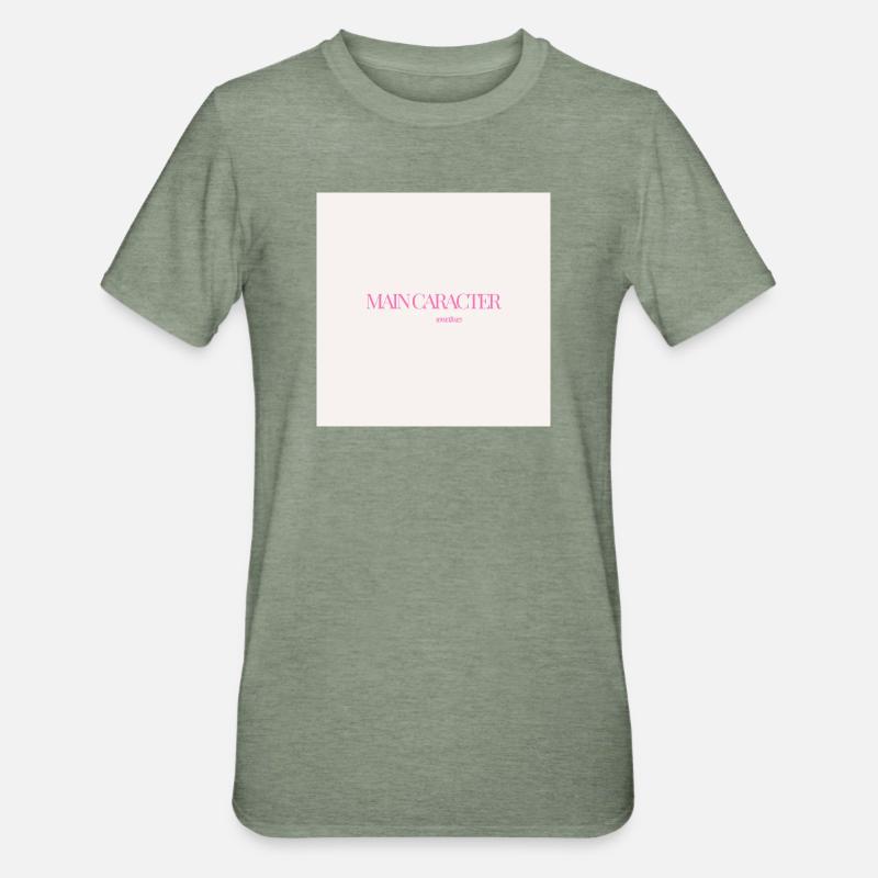 "CARACTER SOMETIMES" Graphic Tee Design - T-shirt polycoton Unisexe - vert kaki chiné