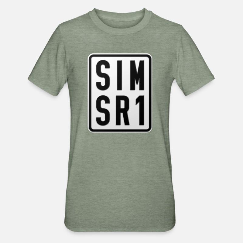 Plaque d’immatriculation du cyclomoteur Simson SR1 - T-shirt polycoton Unisexe - vert kaki chiné