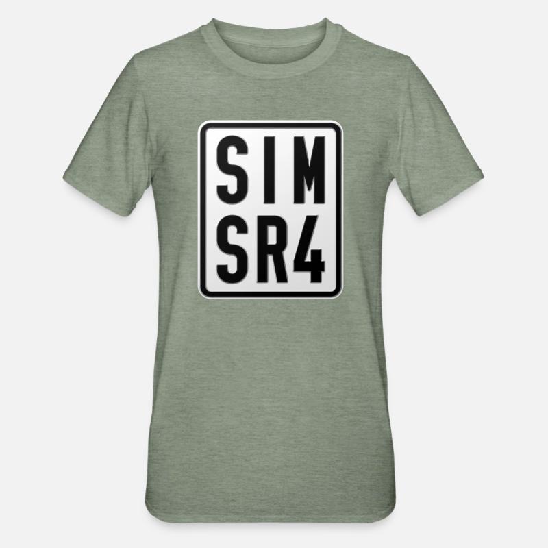 Simson SR4 Moped Kennzeichen - Unisex Polycotton T-Shirt - Militärgrün meliert