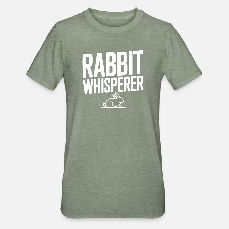 Rabbit Whisperer - Unisex Polycotton T-Shirt - heather military green