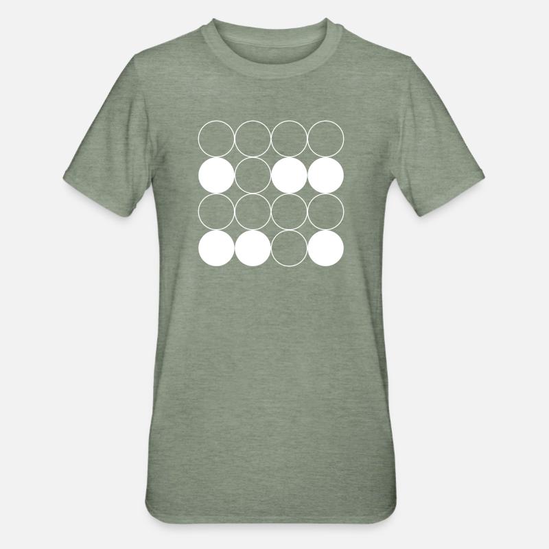 Circle Grid pattern - Unisex Polycotton T-Shirt - heather military green