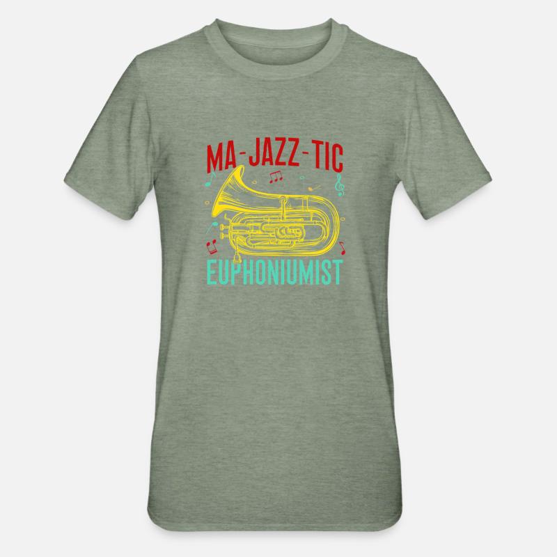 Euphonium Ma-Jazz-Tic Euphoniumiste Baryton - T-shirt polycoton Unisexe - vert kaki chiné