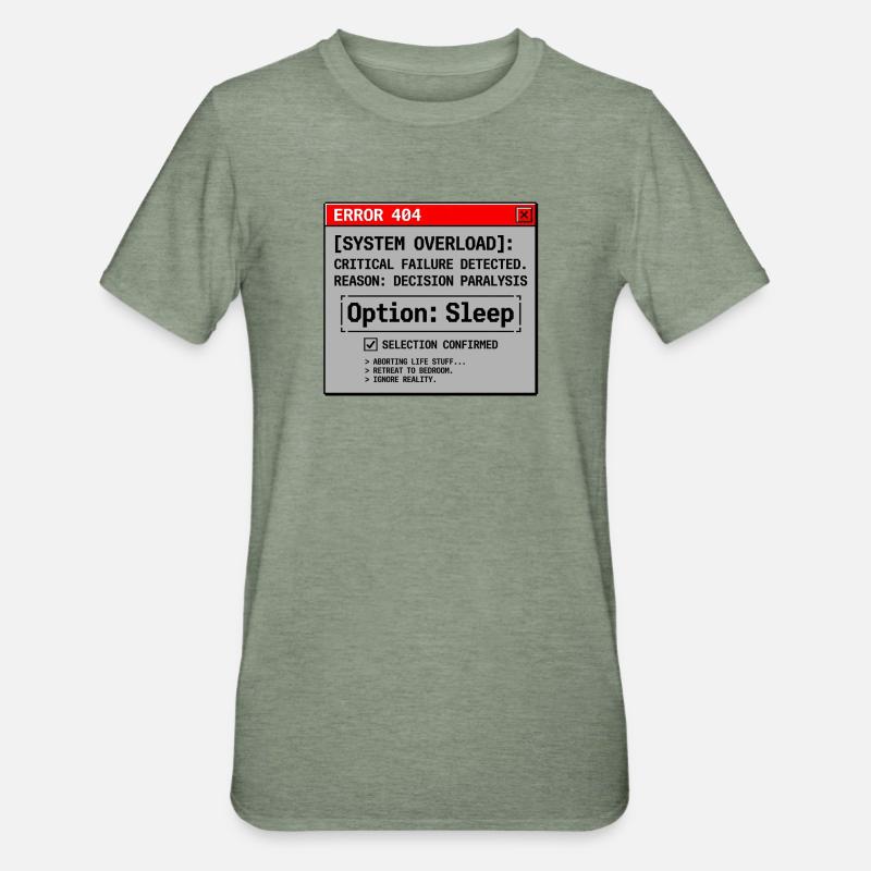 System Error Need Sleep - Unisex Polycotton T-Shirt - heather military green