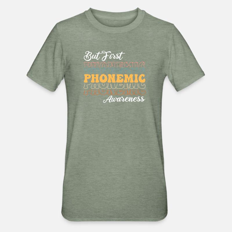 D’abord la conscience phonémique - T-shirt polycoton Unisexe - vert kaki chiné