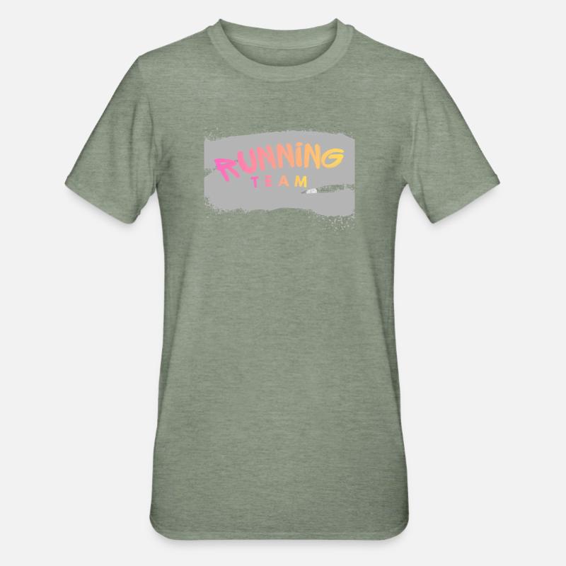 Équipe de course - T-shirt polycoton Unisexe - vert kaki chiné