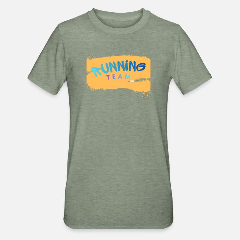 Équipe de course - T-shirt polycoton Unisexe - vert kaki chiné