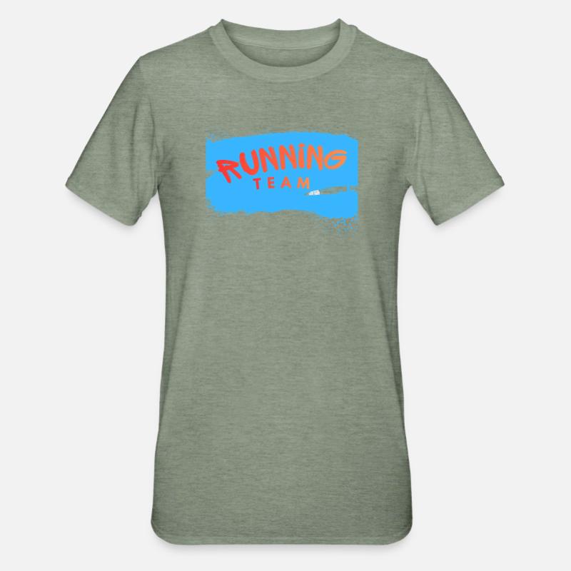 Équipe de course - T-shirt polycoton Unisexe - vert kaki chiné