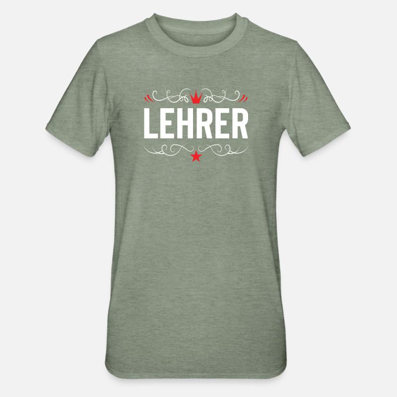 Lehrer Beruf - Unisex Polycotton T-Shirt - Militärgrün meliert