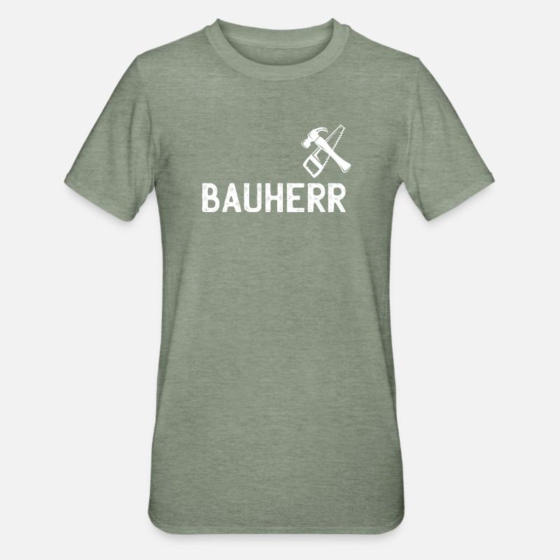 Emblème d’outil DIY pour constructeur - T-shirt polycoton Unisexe - vert kaki chiné