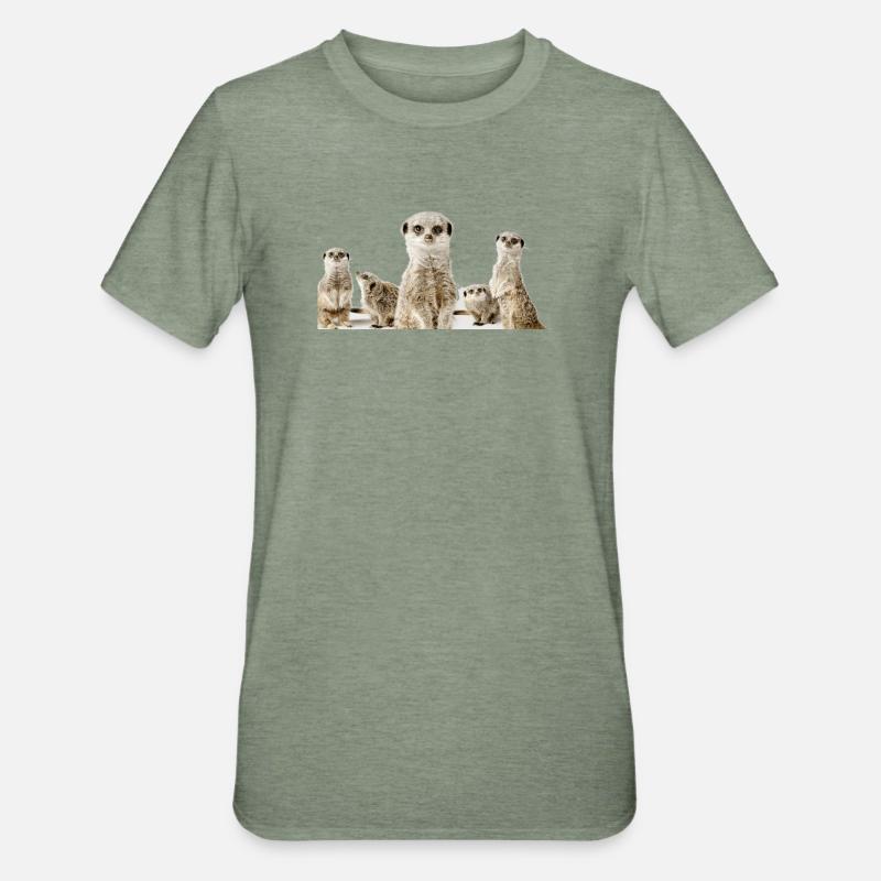 Erdhörnchen - Unisex Polycotton T-Shirt - Militärgrün meliert