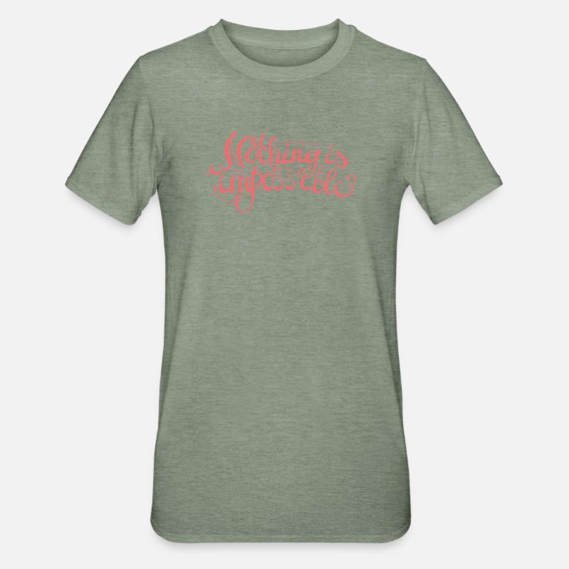 Rien n’est impossible - T-shirt polycoton Unisexe - vert kaki chiné