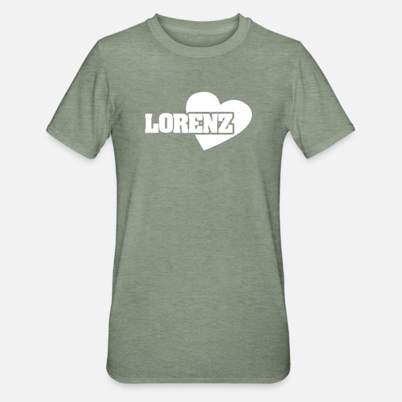 Avec amour Lorenz - T-shirt polycoton Unisexe - vert kaki chiné