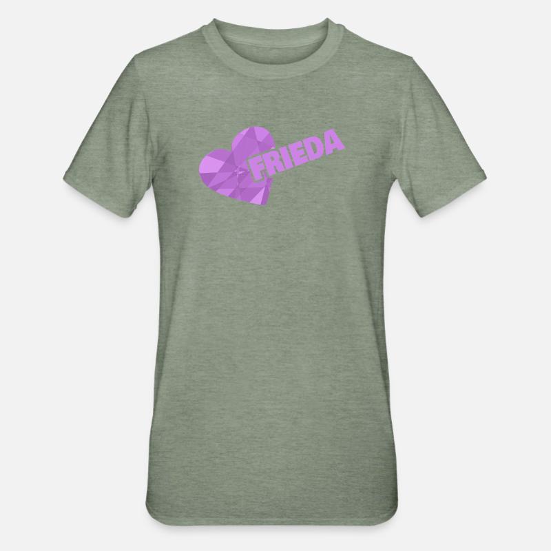 Frieda comme une couronne - T-shirt polycoton Unisexe - vert kaki chiné