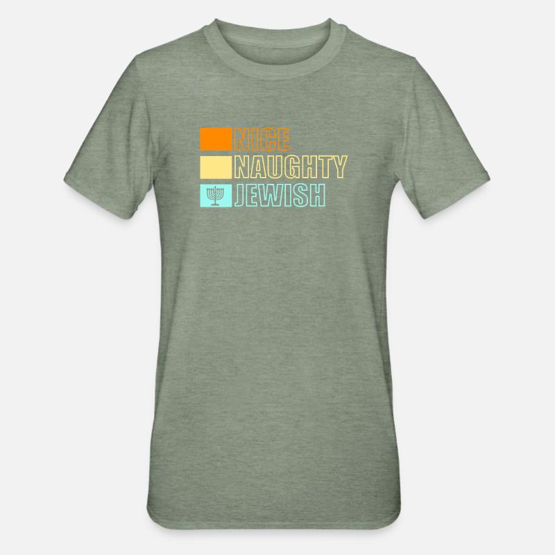 Hanoukka Hanoukka Hanoucca - T-shirt polycoton Unisexe - vert kaki chiné