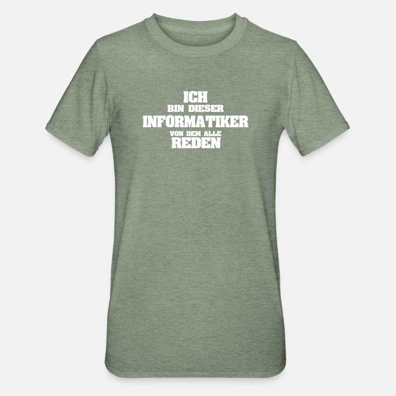 Work Computer Scientist - Unisex Polycotton T-Shirt - heather military green