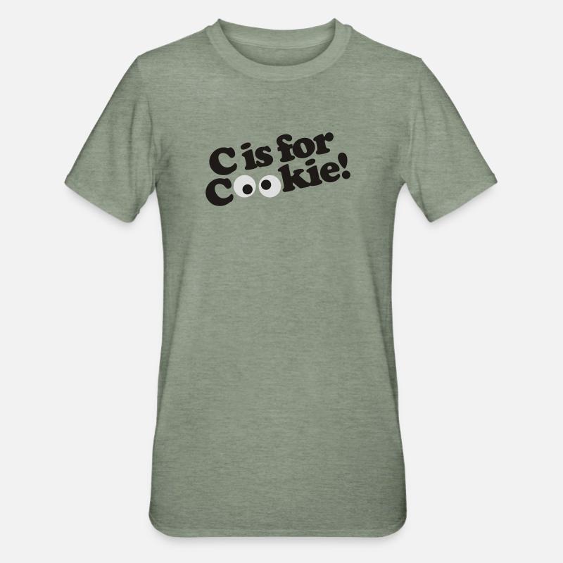 C est pour le biscuit - T-shirt polycoton Unisexe - vert kaki chiné