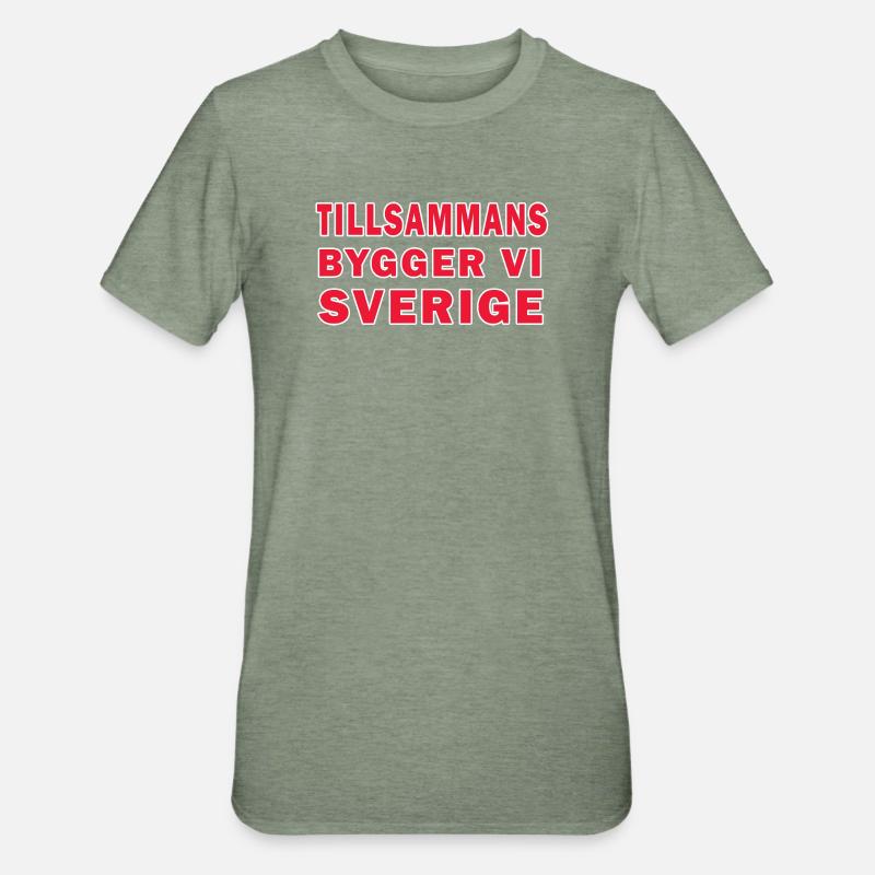 Ensemble, la Suède construit - T-shirt polycoton Unisexe - vert kaki chiné