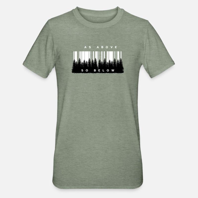 As Above So Below Forest Barcode - Unisex Polycotton T-Shirt - heather military green