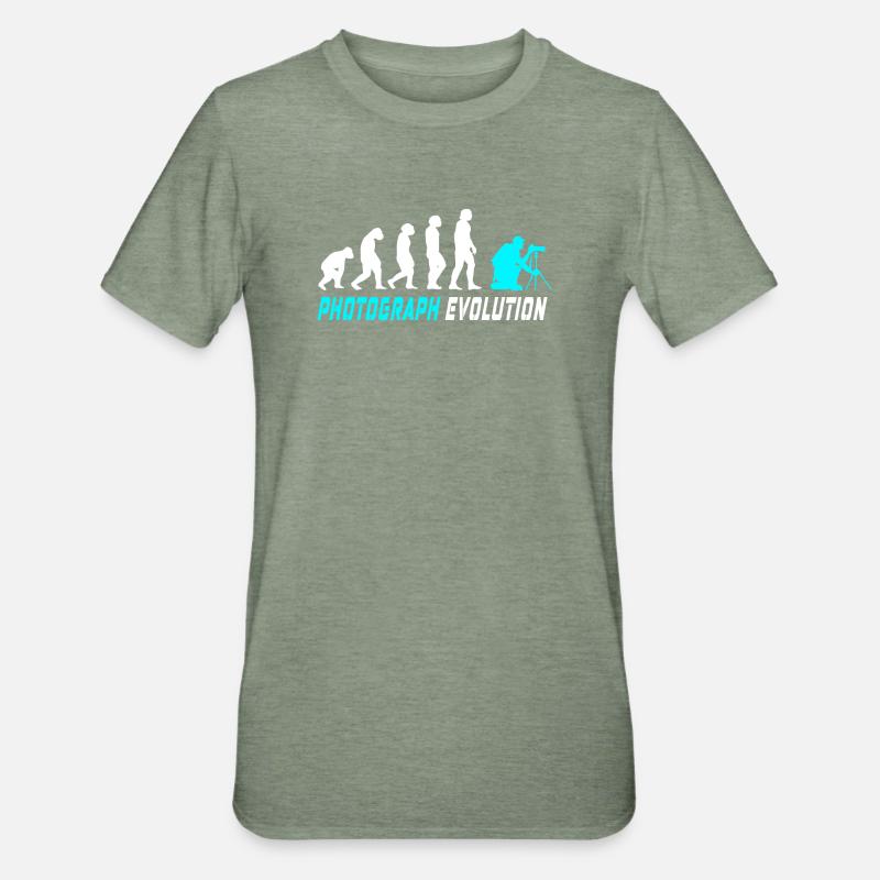 Fotograf Evolution - Unisex Polycotton T-Shirt - Militärgrün meliert