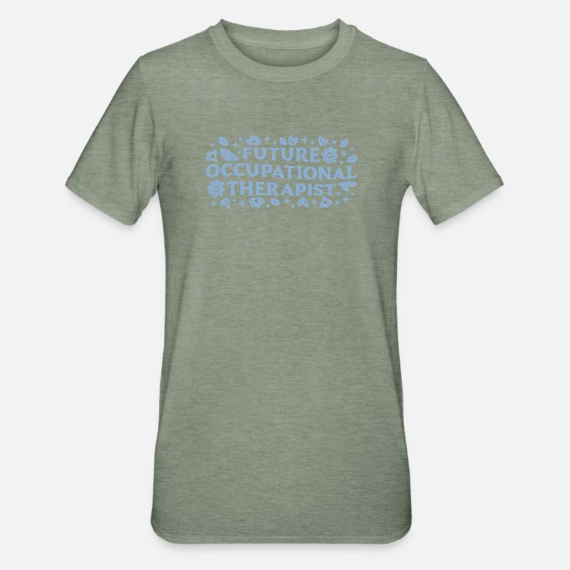 Zukünftige Ergotherapeutin oder studentische Ästhetik - Unisex Polycotton T-Shirt - Militärgrün meliert