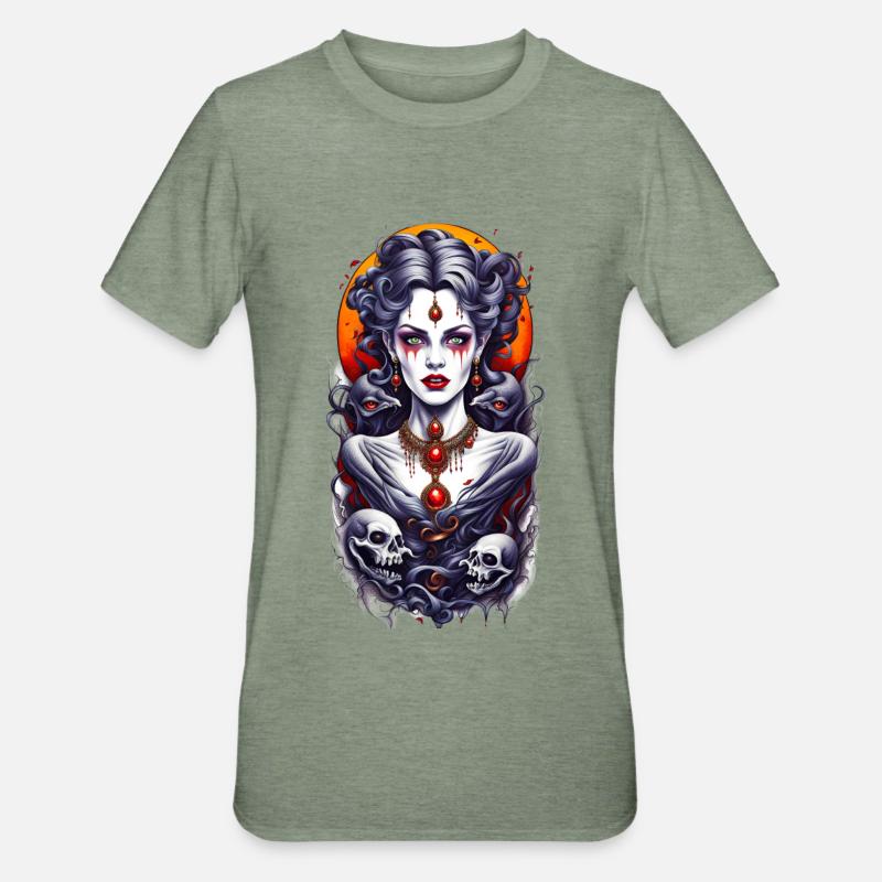 Witches 01 - Unisex Polycotton T-Shirt - Militärgrün meliert