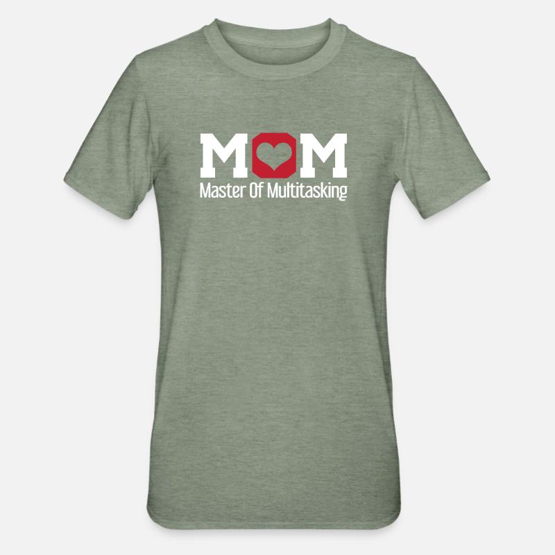Maman Maître du design multitâche - T-shirt polycoton Unisexe - vert kaki chiné