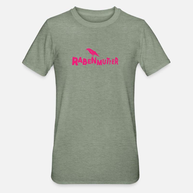 Rabenmutter - Mutter - Mama - Mami - Rabe - Unisex Polycotton T-Shirt - Militärgrün meliert