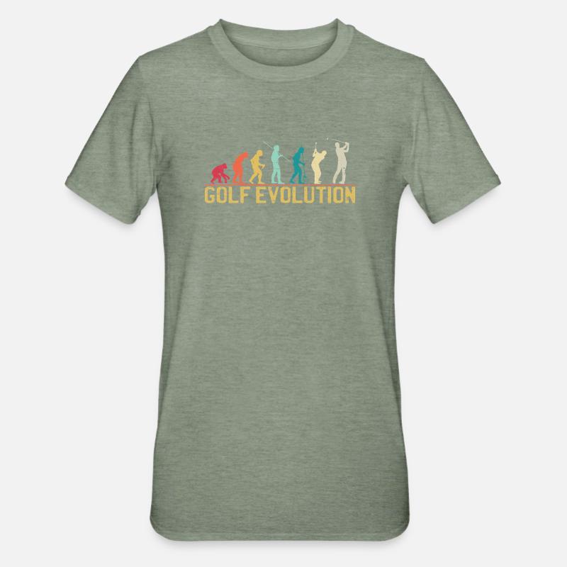 Golf Evolution Silhouette Design - Unisex Polycotton T-Shirt - Militärgrün meliert