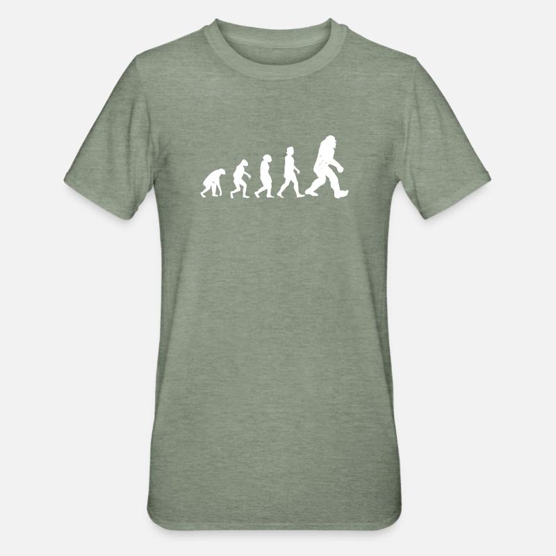 Bigfoot Sasquatch Cache-cache Dictons - T-shirt polycoton Unisexe - vert kaki chiné
