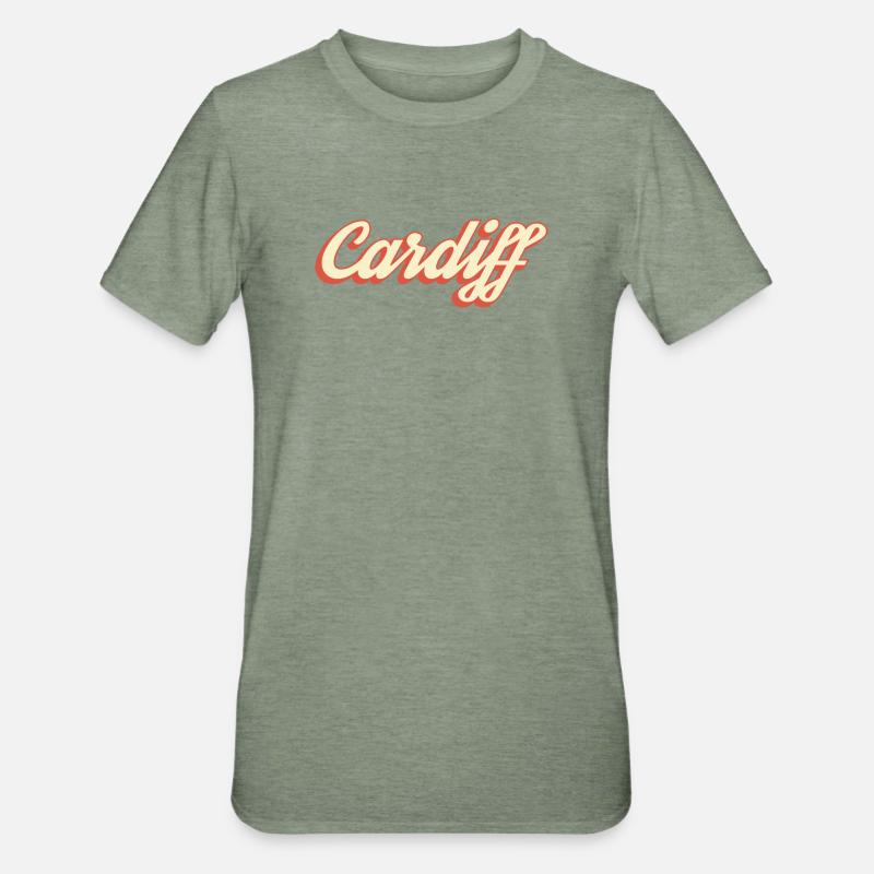 Logo rétro Script de Cardiff - T-shirt polycoton Unisexe - vert kaki chiné