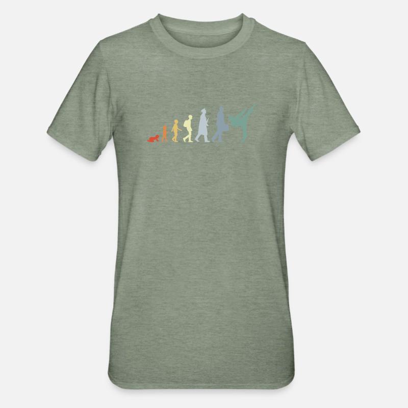 Retro Karateka Evolution - Unisex Polycotton T-Shirt - heather military green